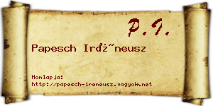 Papesch Iréneusz névjegykártya